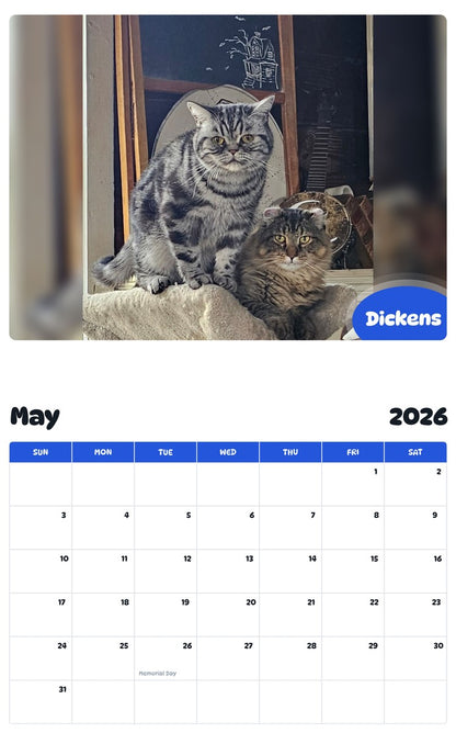 2026 - 2027 Dickens - Pawidols Pet Calendar