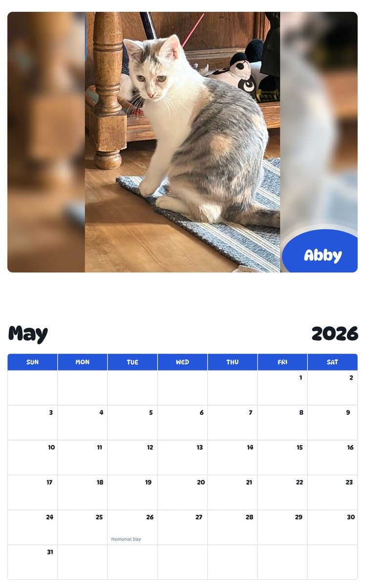 2026 - 2027 Abby - Pawidols Pet Calendar