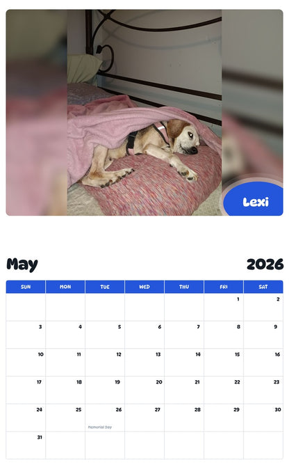 2026 - 2027 Lexi - Pawidols Pet Calendar