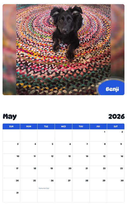 2026 - 2027 Benji - Pawidols Pet Calendar