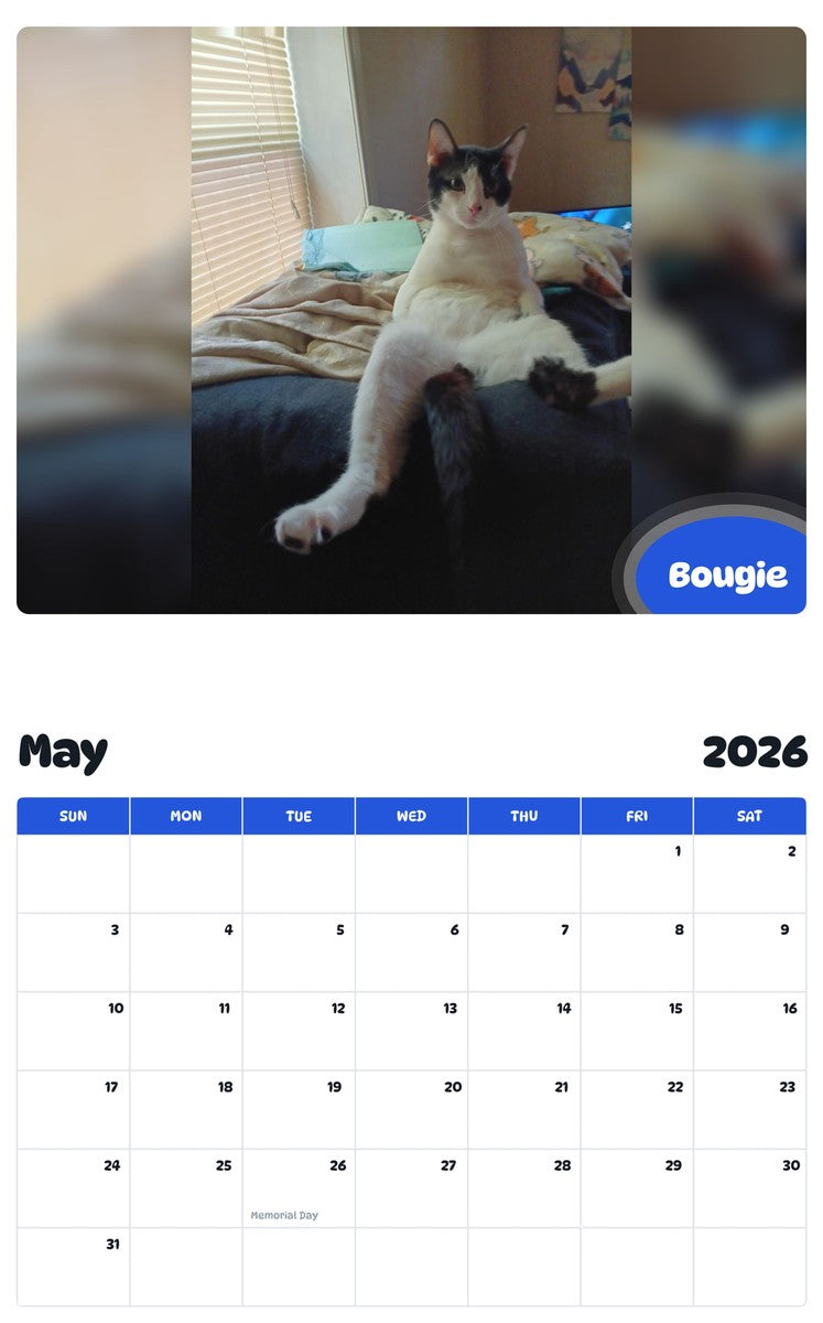 2026 - 2027 Bougie - Pawidols Pet Calendar