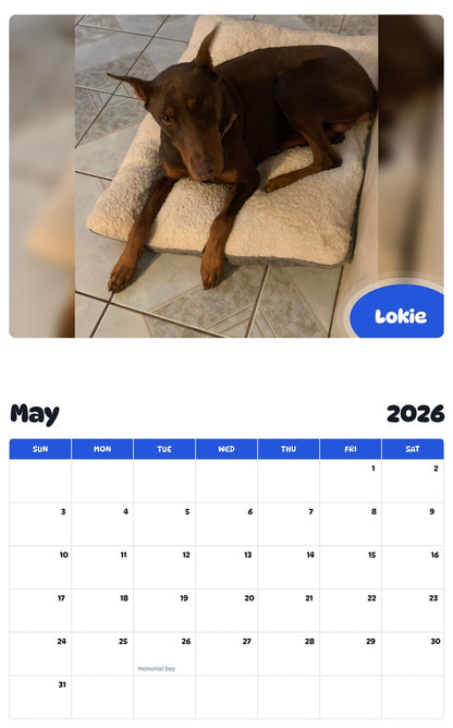 2026 - 2027 Lokie - Pawidols Pet Calendar