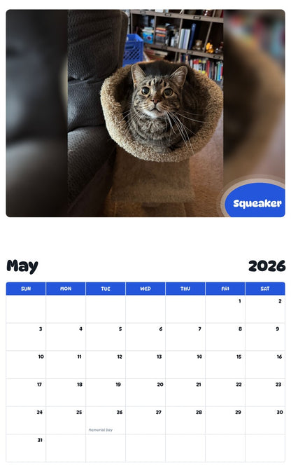 2026 - 2027 Squeaker - Pawidols Pet Calendar