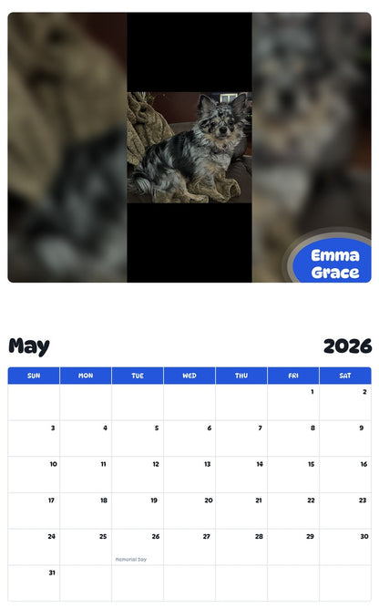 2026 - 2027 Emma Grace - Pawidols Pet Calendar