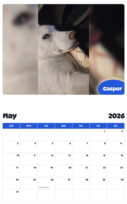 2026 - 2027 Casper - Pawidols Pet Calendar