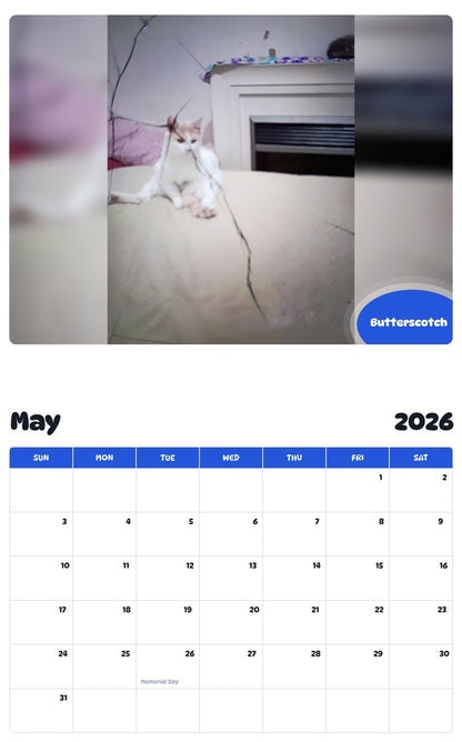 2026 - 2027 Butterscotch - Pawidols Pet Calendar