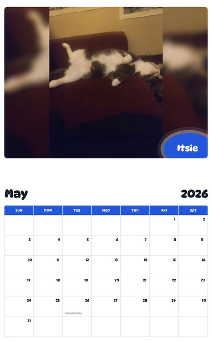 2026 - 2027 Itsie - Pawidols Pet Calendar