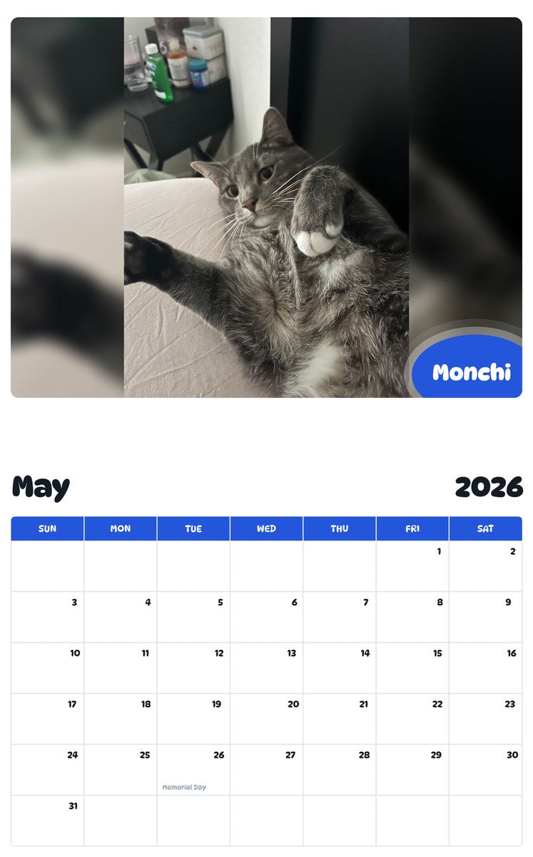 2026 - 2027 Monchi - Pawidols Pet Calendar