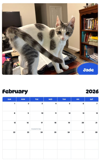 October 2025 - September 2026 Jade - Pawidols Pet Calendar