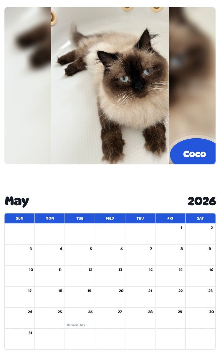2026 - 2027 Coco - Pawidols Pet Calendar