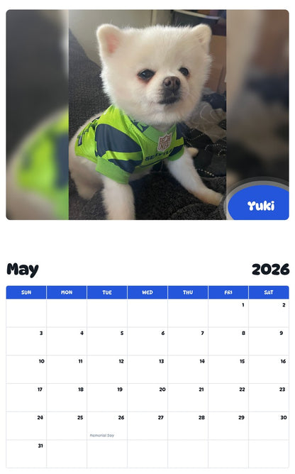 2026 - 2027 Yuki - Pawidols Pet Calendar