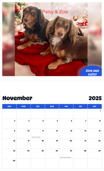 July 2025 - June 2026 Zoie and patsy - Pawidols Pet Calendar