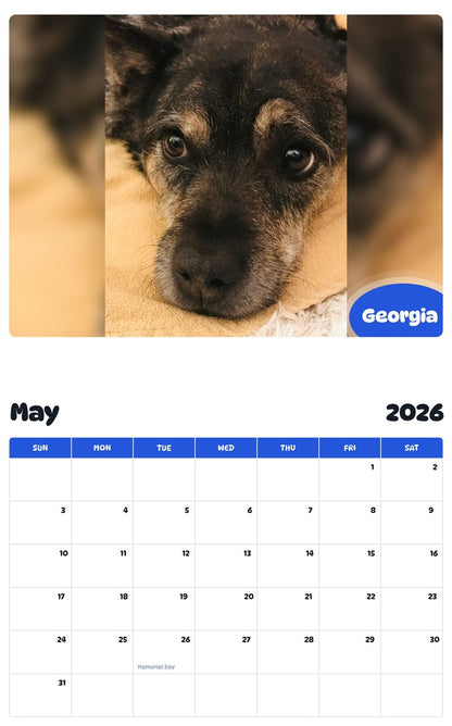 2026 - 2027 Georgia - Pawidols Pet Calendar