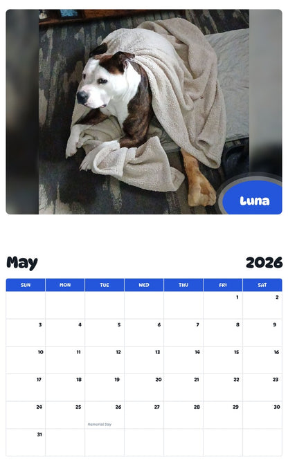2026 - 2027 Luna - Pawidols Pet Calendar