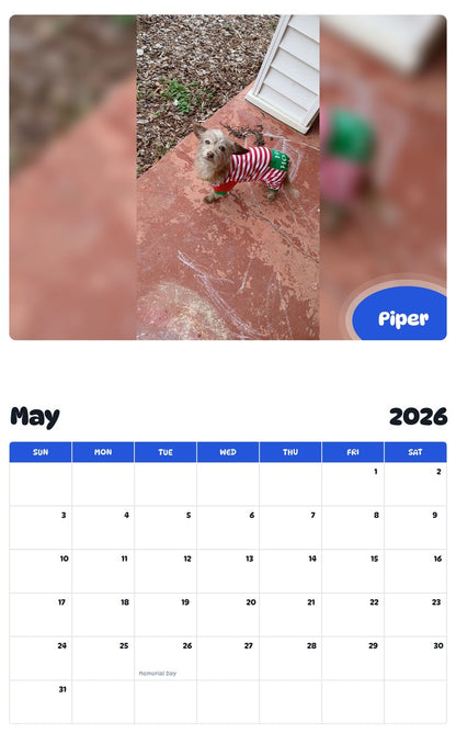 2026 - 2027 Piper - Pawidols Pet Calendar