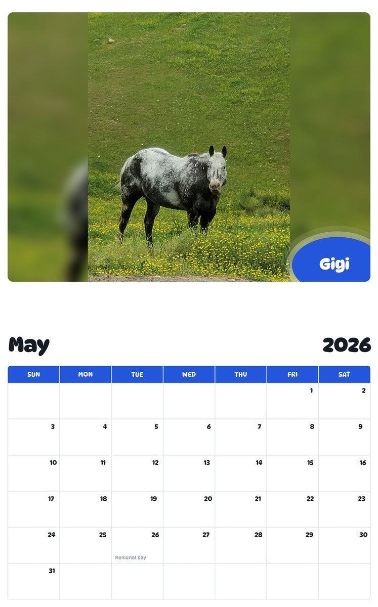 2026 - 2027 Gigi - Pawidols Pet Calendar
