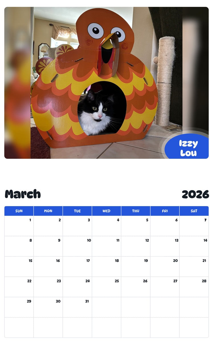 November 2025 - October 2026 Izzy Lou - Pawidols Pet Calendar
