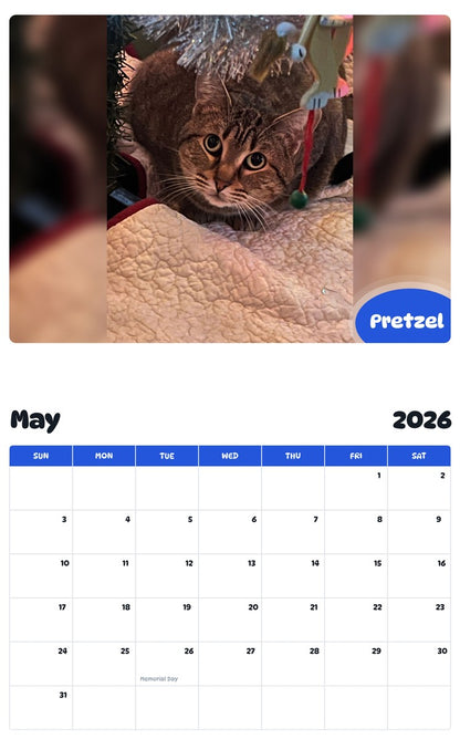 2026 - 2027 Pretzel - Pawidols Pet Calendar