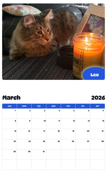 November 2025 - October 2026 Leo - Pawidols Pet Calendar