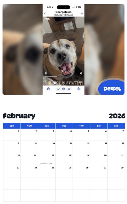October 2025 - September 2026 DEISEL - Pawidols Pet Calendar