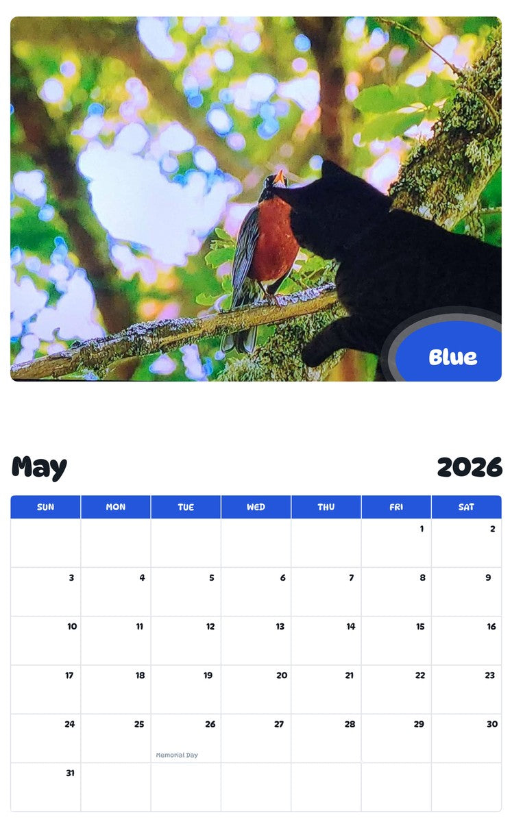 2026 - 2027 Blue - Pawidols Pet Calendar