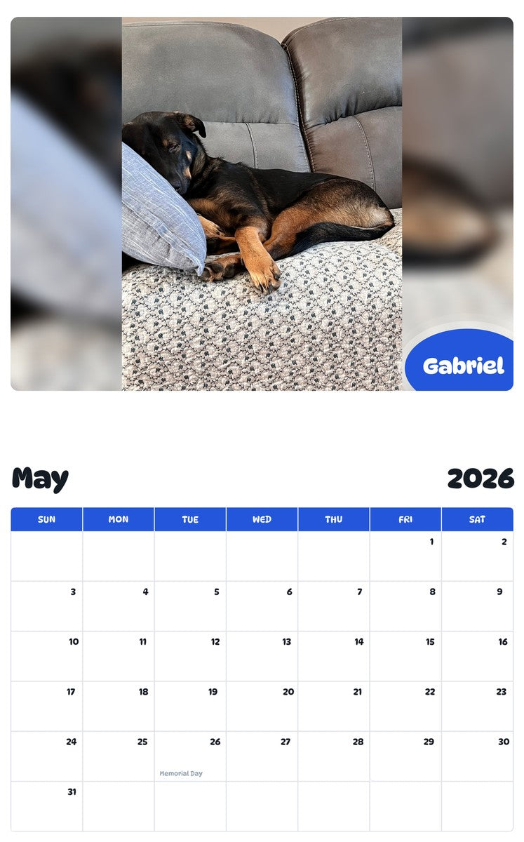 2026 - 2027 Gabriel - Pawidols Pet Calendar