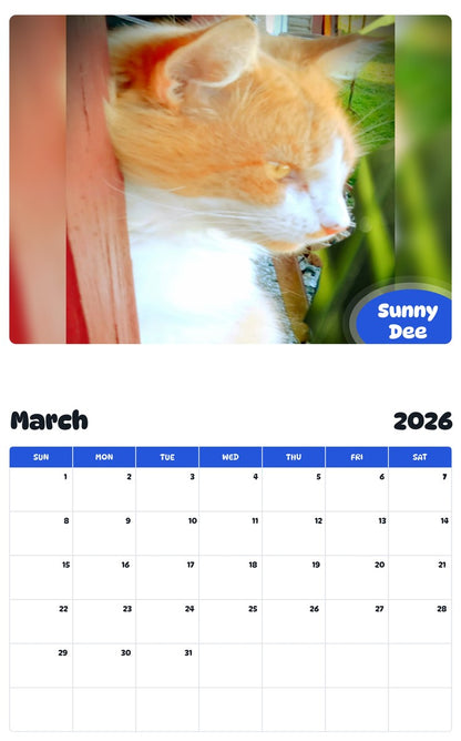 November 2025 - October 2026 Sunny Dee - Pawidols Pet Calendar