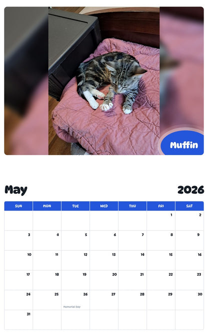 2026 - 2027 Muffin - Pawidols Pet Calendar