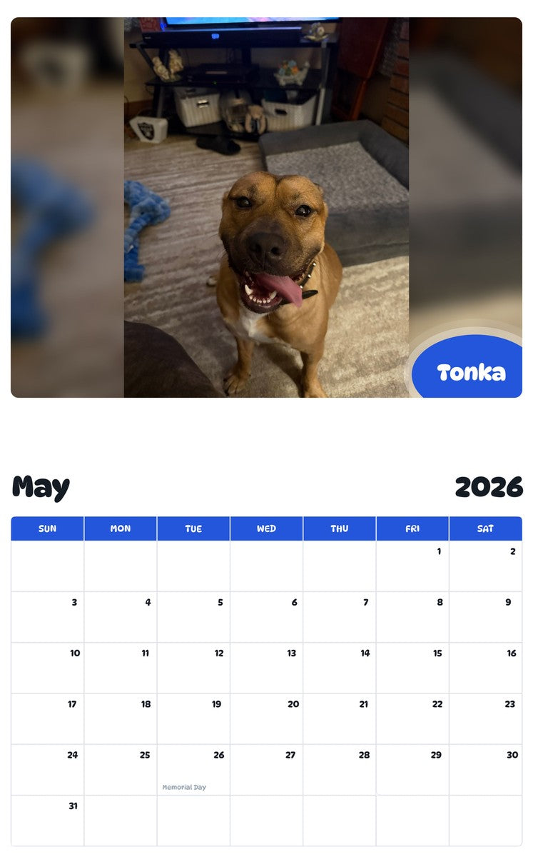 2026 - 2027 Tonka - Pawidols Pet Calendar