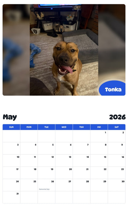 2026 - 2027 Tonka - Pawidols Pet Calendar