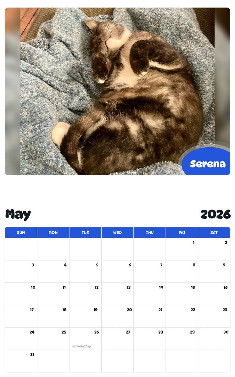 2026 - 2027 Serena - Pawidols Pet Calendar