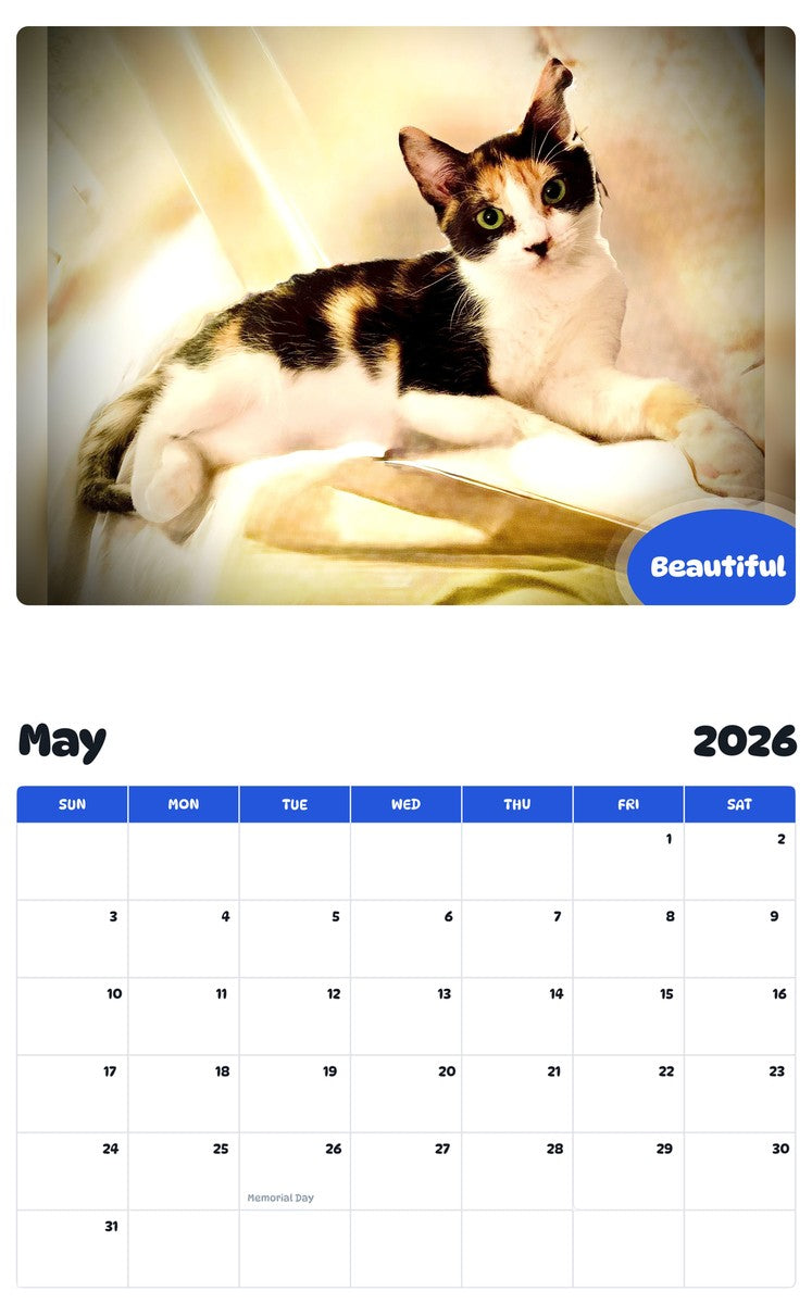 2026 - 2027 Beautiful - Pawidols Pet Calendar