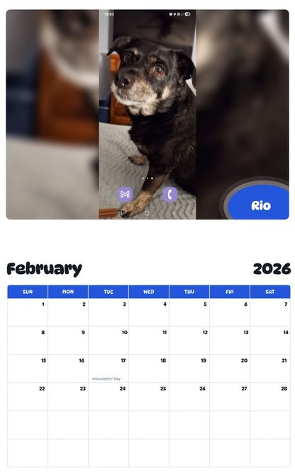 October 2025 - September 2026 Rio - Pawidols Pet Calendar