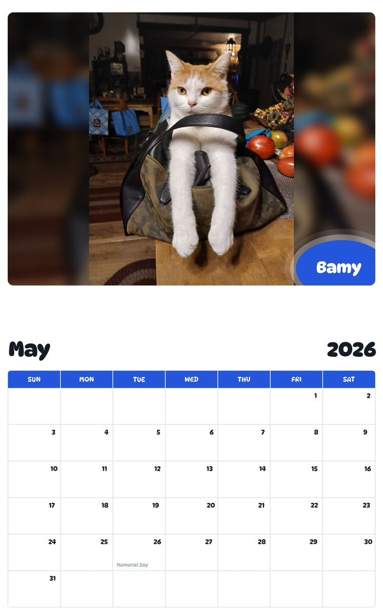 2026 - 2027 Bamy - Pawidols Pet Calendar