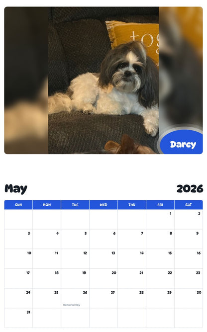 2026 - 2027 Darcy - Pawidols Pet Calendar