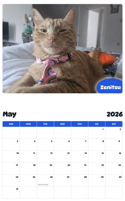2026 - 2027 Zenitsu - Pawidols Pet Calendar