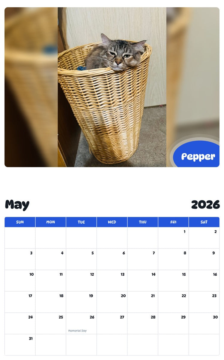 2026 - 2027 Pepper - Pawidols Pet Calendar