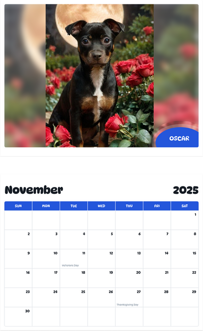 July 2025 - June 2026 Oscar - Pawidols Pet Calendar