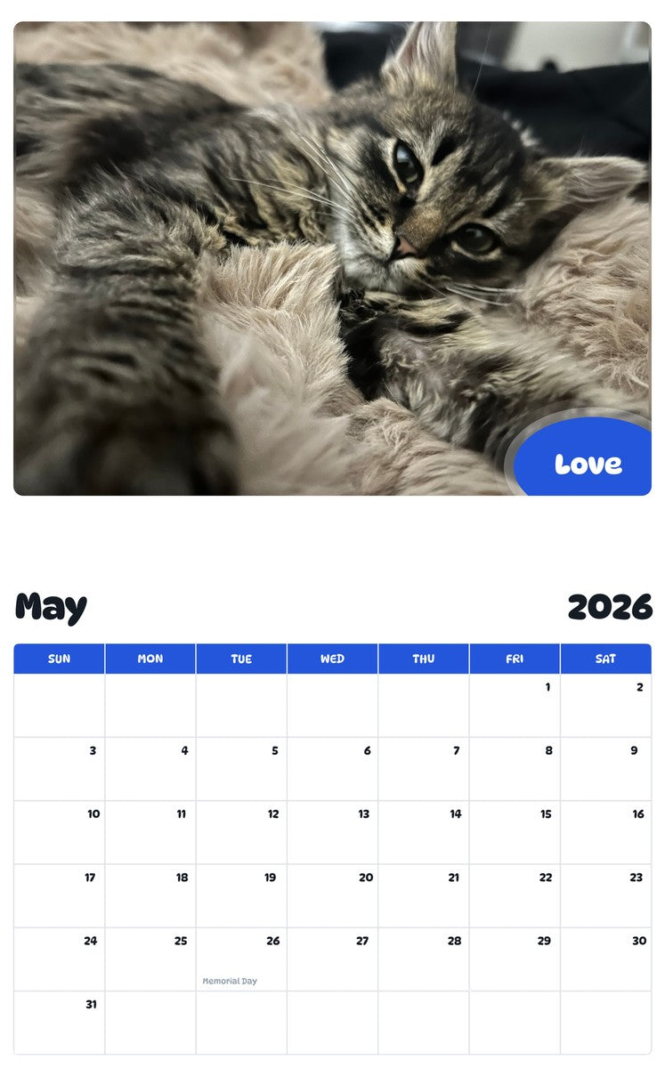 2026 - 2027 Love - Pawidols Pet Calendar