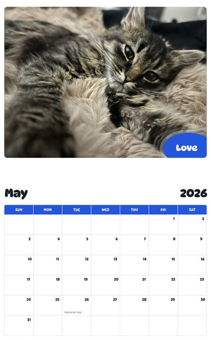 2026 - 2027 Love - Pawidols Pet Calendar
