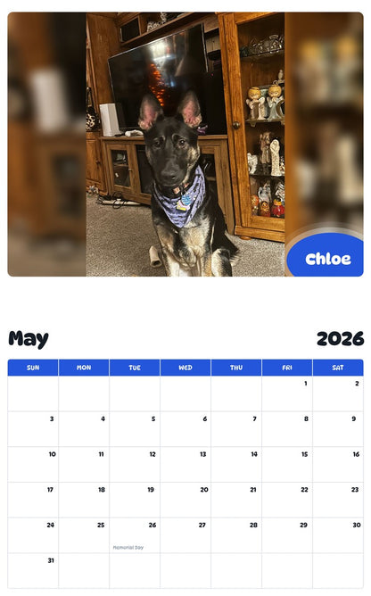 2026 - 2027 Chloe - Pawidols Pet Calendar