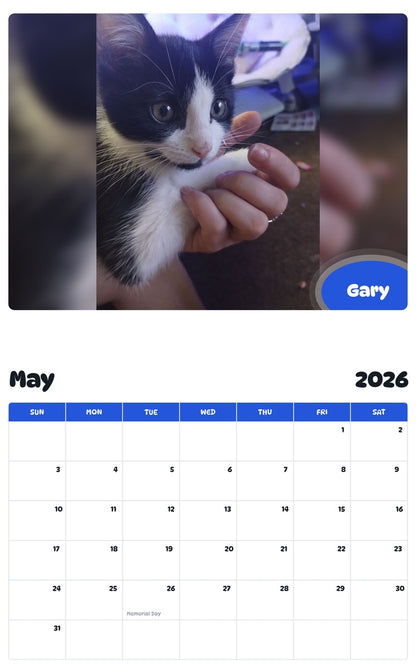 2026 - 2027 Gary - Pawidols Pet Calendar