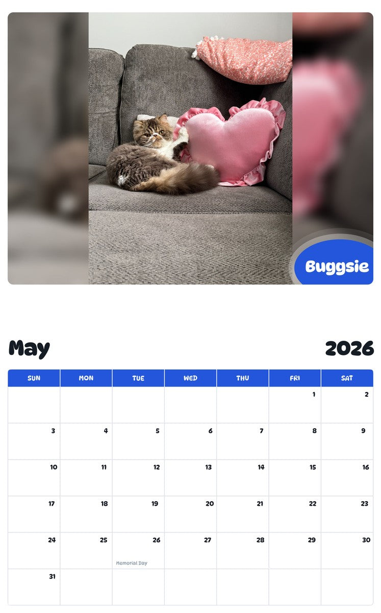 2026 - 2027 Buggsie - Pawidols Pet Calendar