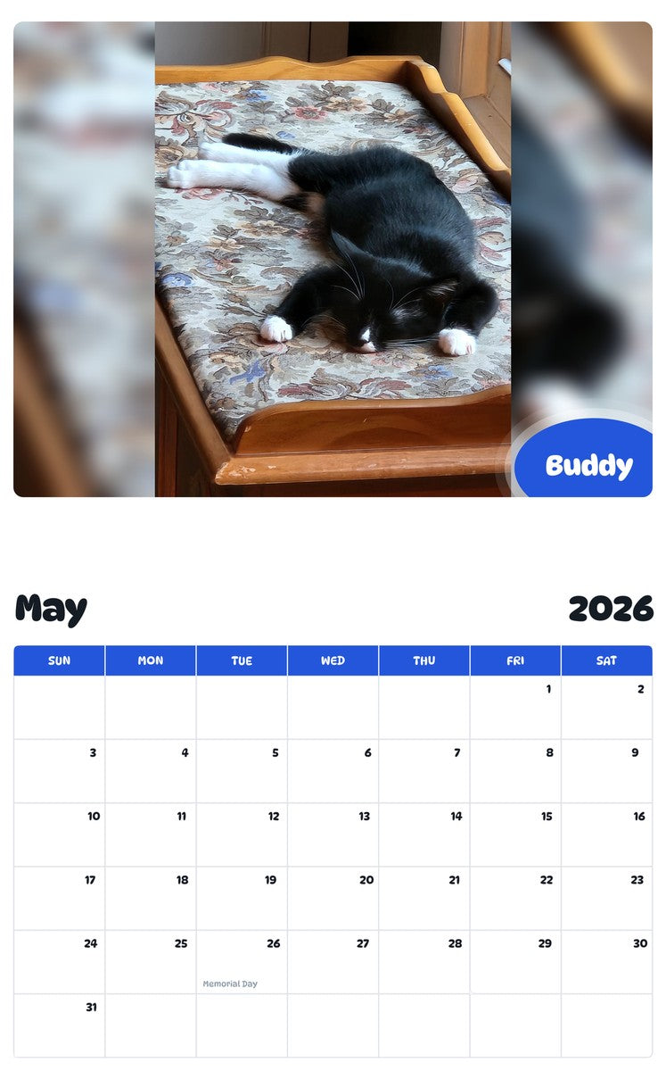 2026 - 2027 Buddy - Pawidols Pet Calendar