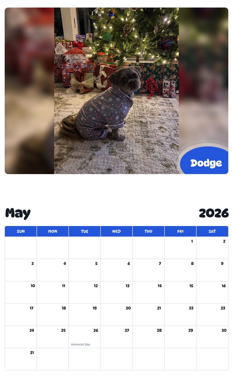 2026 - 2027 Dodge - Pawidols Pet Calendar