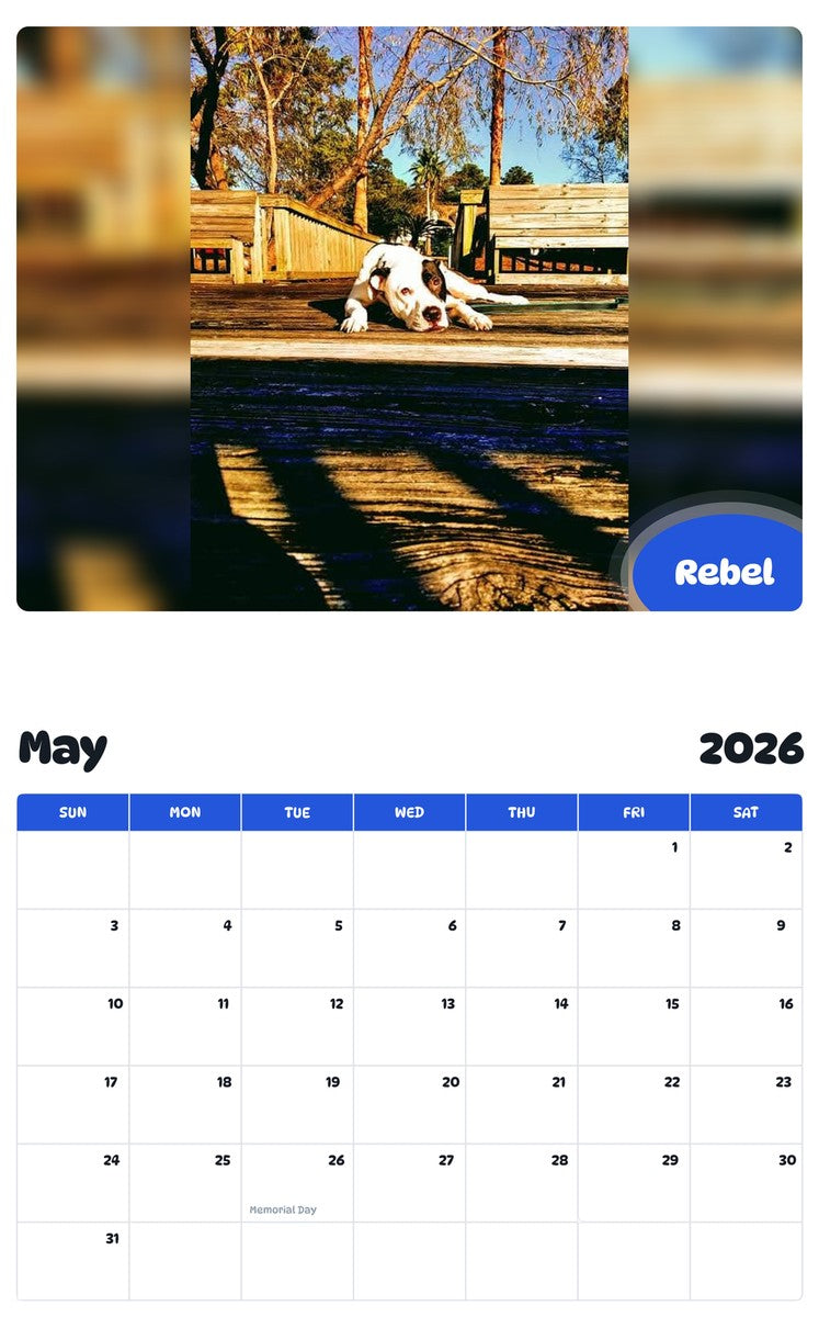 2026 - 2027 Rebel - Pawidols Pet Calendar