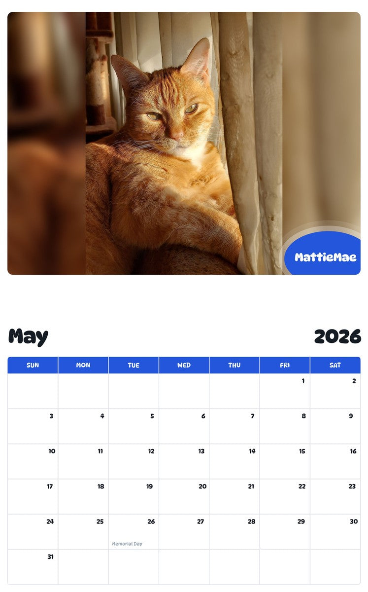 2026 - 2027 MattieMae - Pawidols Pet Calendar