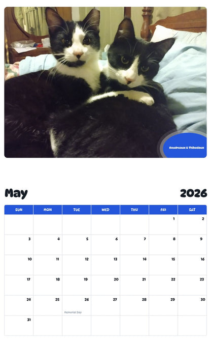 2026 - 2027 Boudreaux & Thibodaux - Pawidols Pet Calendar