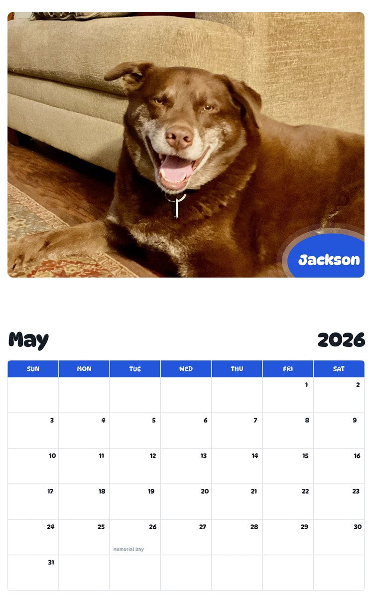 2026 - 2027 Jackson - Pawidols Pet Calendar