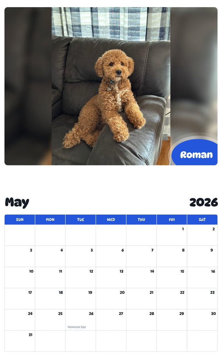 2026 - 2027 Roman - Pawidols Pet Calendar
